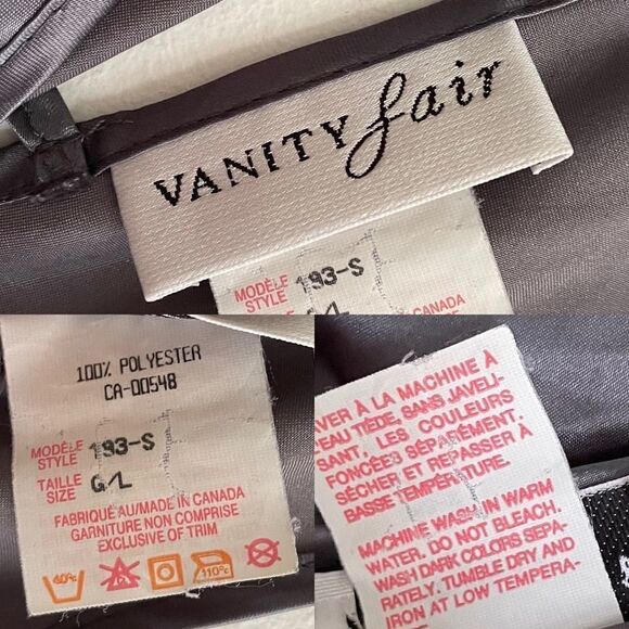 𝅺VANITY FAIR Vintage Sleeveless Long Nightgown Nightdress Grey L - Picture 8 of 9